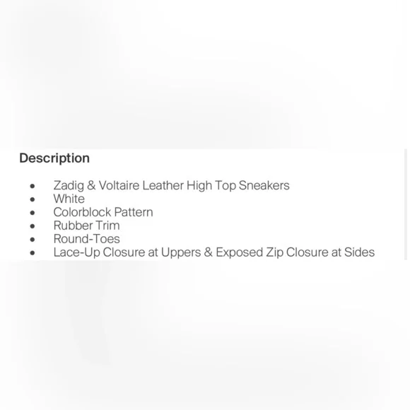 Zadig & Voltaire White Sneakers with Rainbow Accents Size 9 - Picture 6 of 6